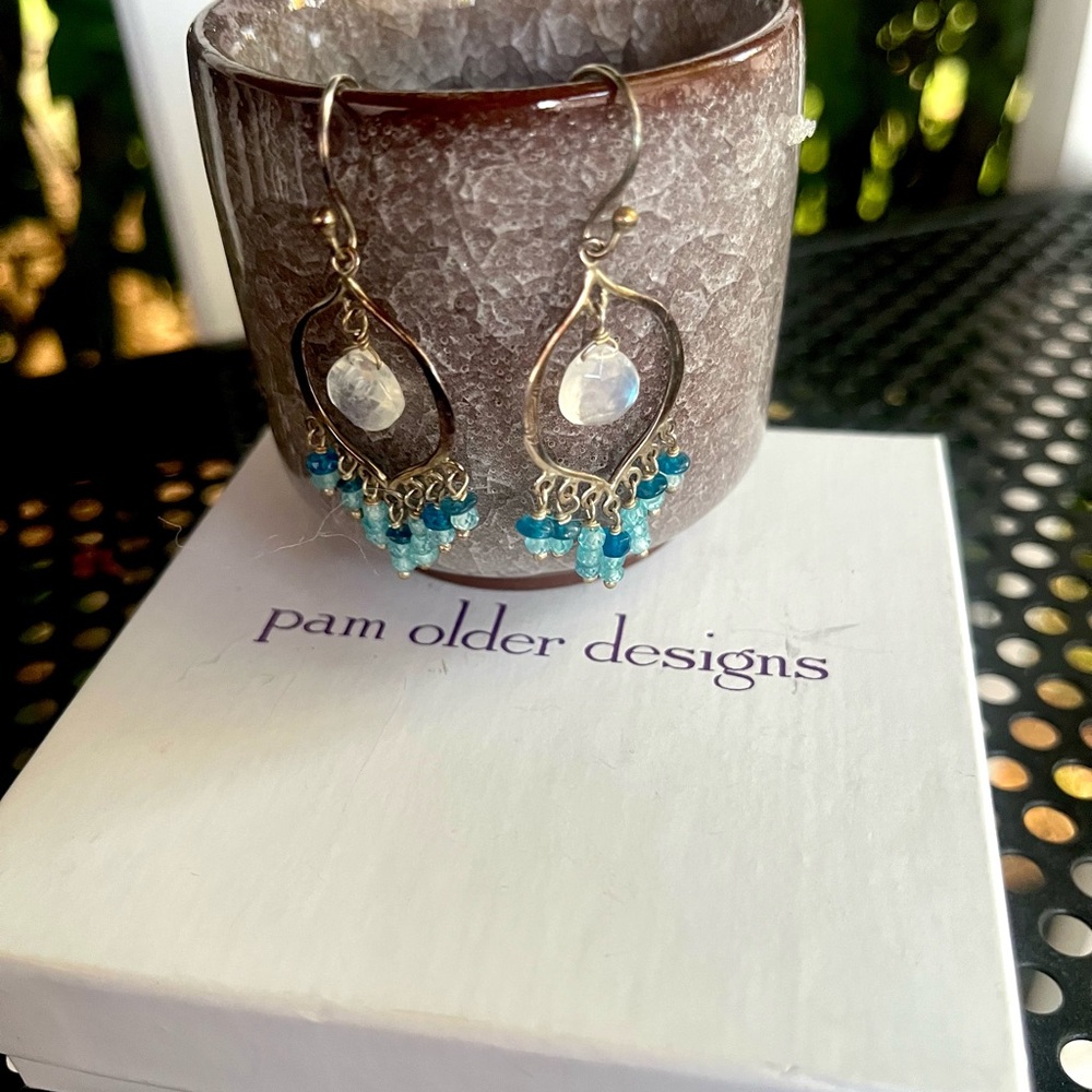 Handcrafted Earrings With Floating Moonstone ~ Mo… - image 4